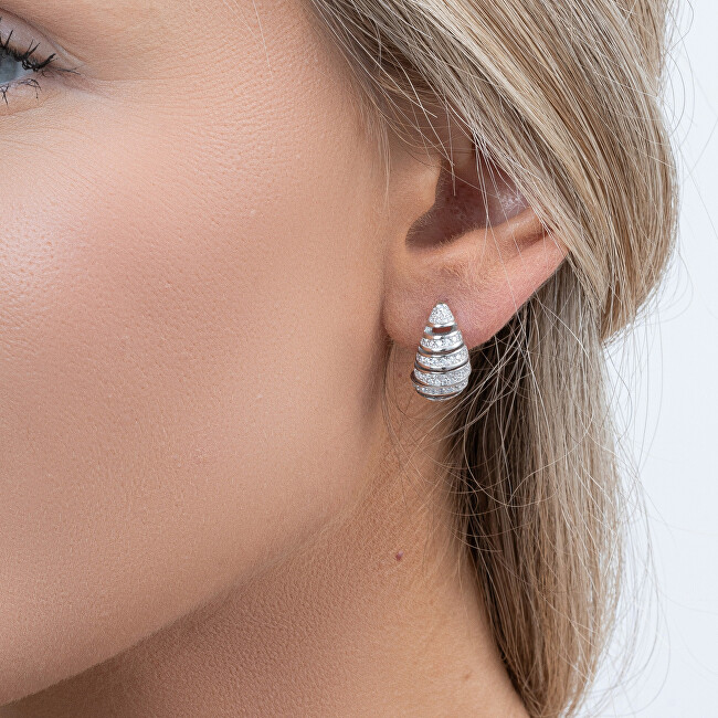 AGAIN Jewelry Fashion stříbrné náušnice s kubickými zirkony Tear Drop AJNS0054