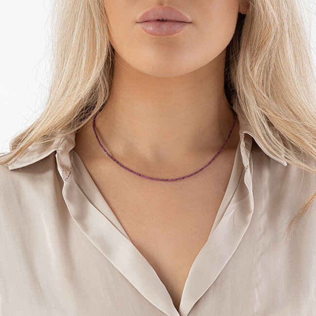 AGAIN Jewelry Korálkový náhrdelník z rubínu AJKNA004