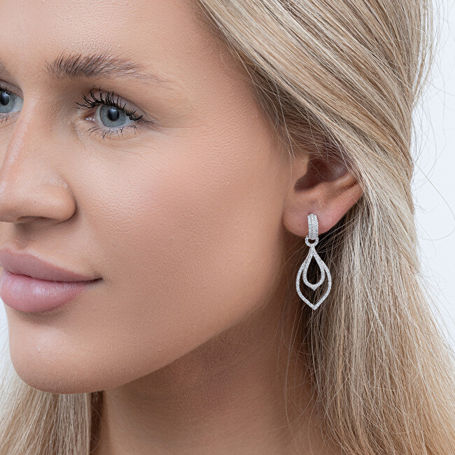 AGAIN Jewelry Luxusní stříbrné náušnice s kubickými zirkony AJNS0053