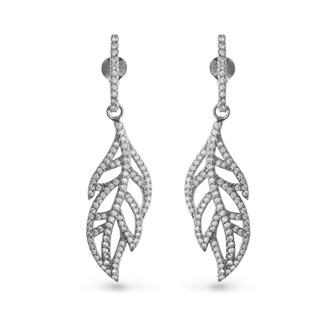AGAIN Jewelry Visací stříbrné náušnice s kubickými zirkony AJNS0055