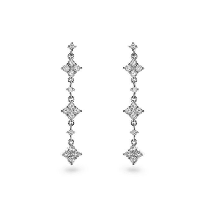 AGAIN Jewelry Překrásné visací stříbrné náušnice s čirými zirkony AJNS0019