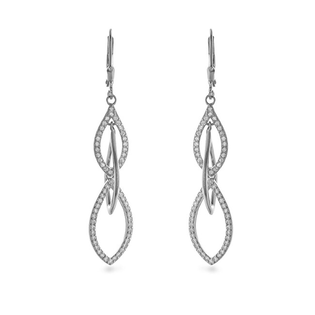 AGAIN Jewelry Propracované dlouhé náušnice s kubickými zirkony AJNS0061