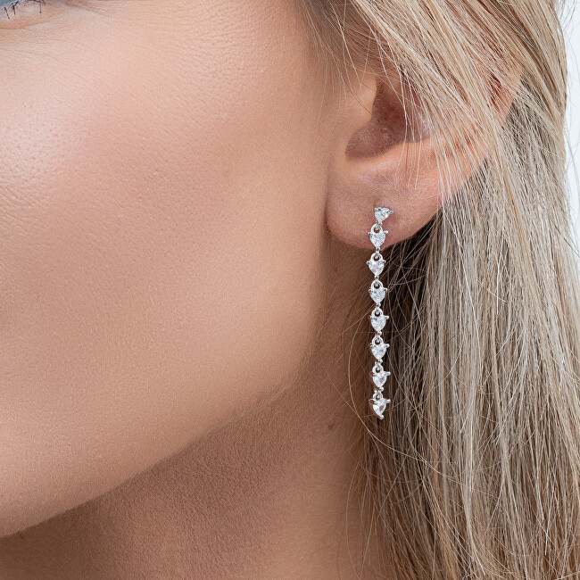 AGAIN Jewelry Romantické stříbrné náušnice s kubickými zirkony AJNS0037
