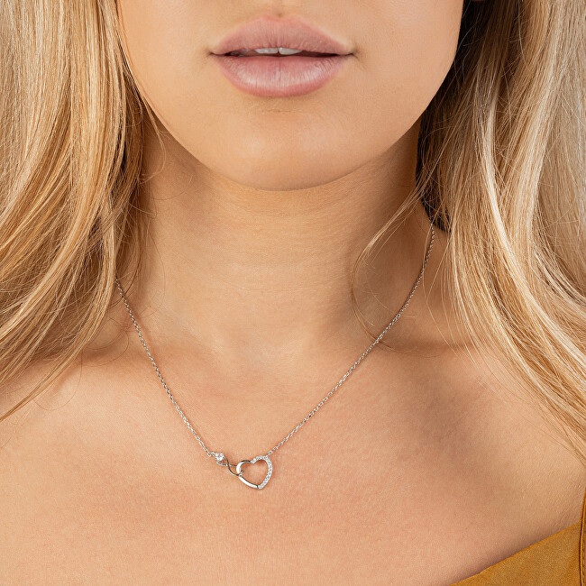 AGAIN Jewelry Romantický stříbrný náhrdelník Infinity Love AJNA0011 čirá, stříbrná