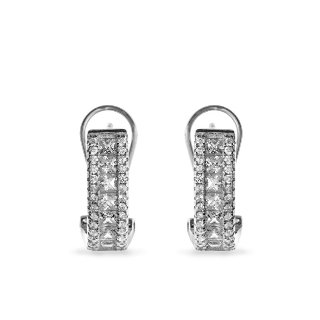 AGAIN Jewelry Stříbrné kruhové náušnice s kubickými zirkony AJNS0002