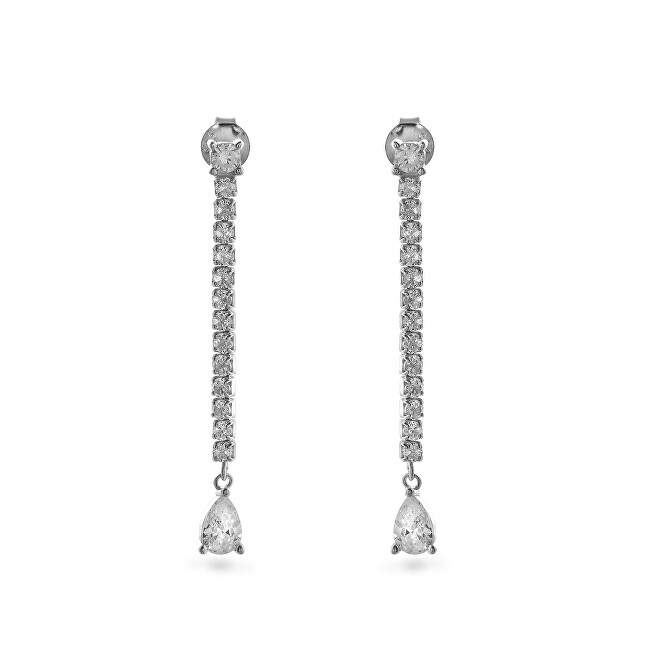 AGAIN Jewelry Stříbrné visací náušnice s kubickými zirkony AJNS0024
