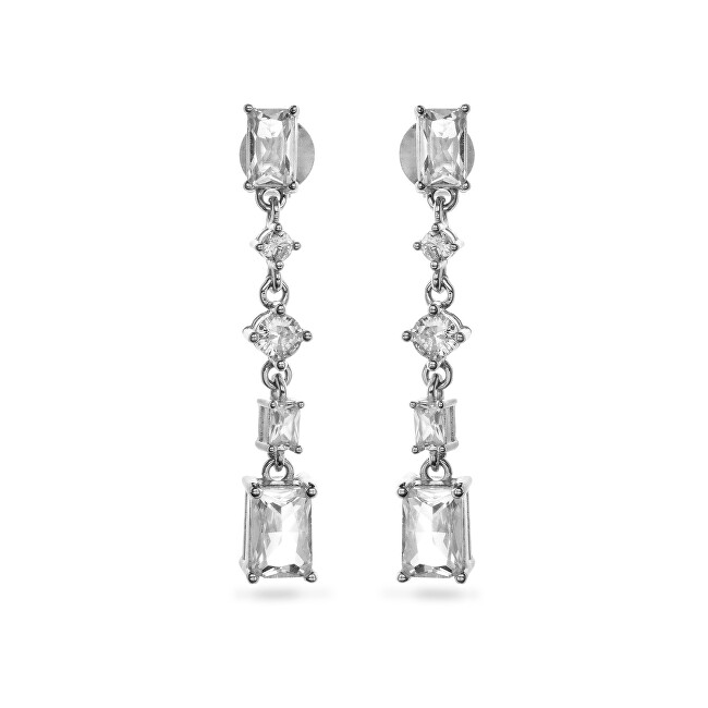 AGAIN Jewelry Blyštivé visací stříbrné náušnice se zirkony AJNS0029