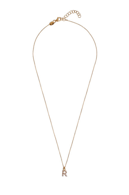 Alisia Pozlacený náhrdelník se Swarovski perličkami "R" AL4258.01.918