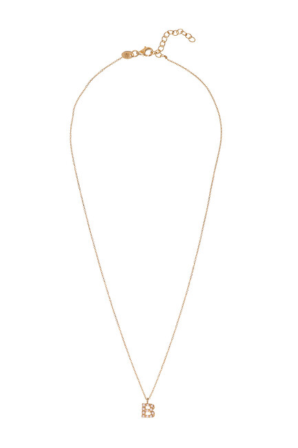 Alisia Pozlacený náhrdelník se Swarovski perličkami "B" AL4258.01.902