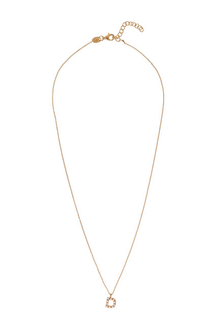 Alisia Pozlacený náhrdelník se Swarovski perličkami "D" AL4258.01.904