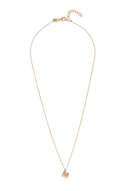 Alisia Pozlacený náhrdelník se Swarovski perličkami "M" AL4258.01.913