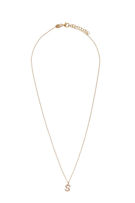 Alisia Pozlacený náhrdelník se Swarovski perličkami "S" AL4258.01.919