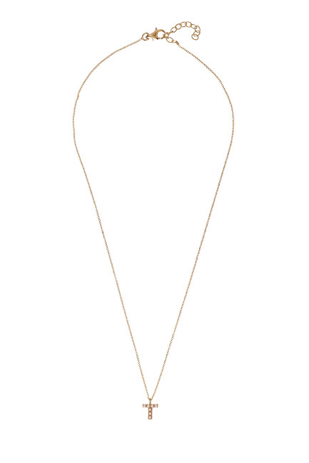 Alisia Pozlacený náhrdelník se Swarovski perličkami "T" AL4258.01.920