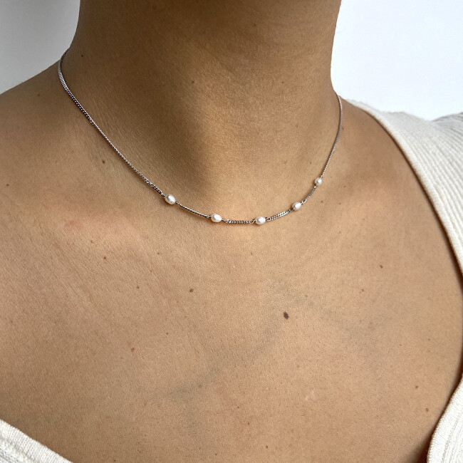 Alisia Elegantní stříbrný náhrdelník s pravými perlami AL3855.02.000