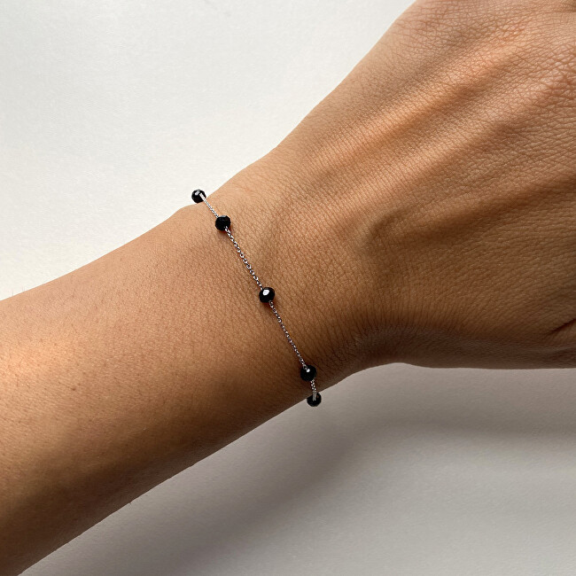 Alisia Stříbrný náramek s černými krystaly AL879-Argento-Nero