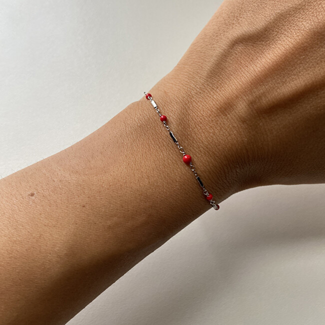 Alisia Stříbrný náramek s červeným korálem AL3246-Argento-Corallo