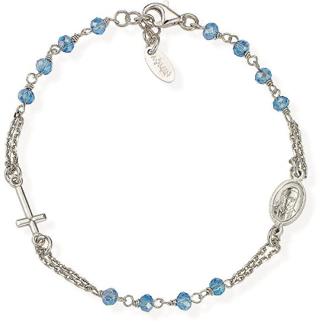 Amen Originální stříbrný náramek s krystaly Rosary BROBC3
