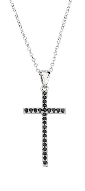 Amen Strieborný náhrdelník so zirkónmi Sacred Crosses CLCRDOBBNZ (retiazka, prívesok)