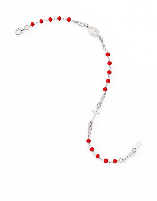 Amen Elegantní stříbrný náramek s krystaly Rosary BROBR3