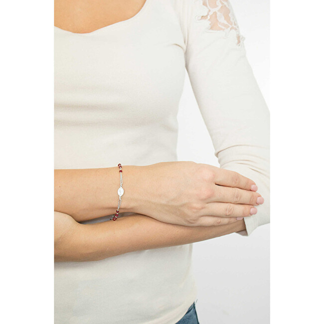 Amen Elegantní stříbrný náramek s krystaly Rosary BROBR3