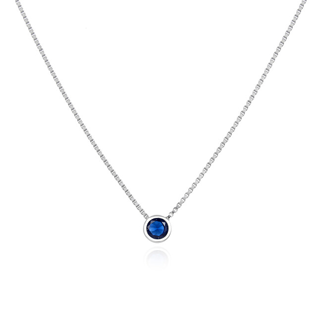 Agato Minimalistický stříbrný náhrdelník s modrým zirkonem AGS1561/47-DB