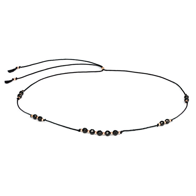 Agato Šňůrkový náhrdelník s korálky z onyxu HE32K3RG-BK