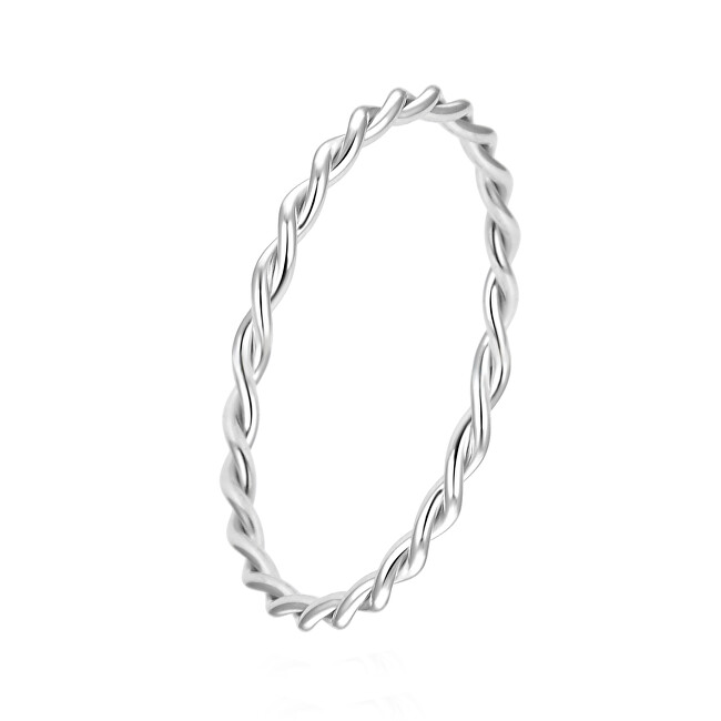 Beneto Minimalistický stříbrný kroucený prsten AGG315L