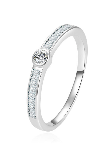 Beneto Nadčasový stříbrný prsten se zirkony AGG303L 58 mm