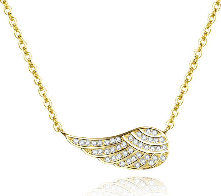 Beneto Pozlacený náhrdelník s křídlem AGS298/47-GOLD