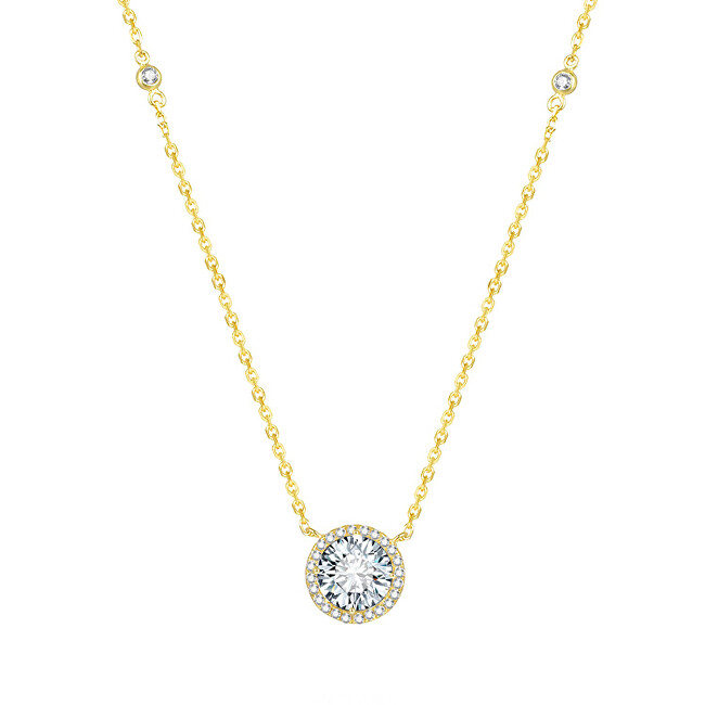 Beneto Pozlacený stříbrný náhrdelník s krystaly AGS1135/47-GOLD