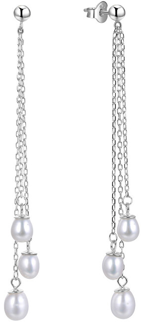 Beneto Stříbrné náušnice s perlami AGUP1841P