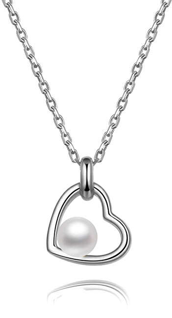 Beneto Stříbrný náhrdelník s říční perlou AGS1230/47P