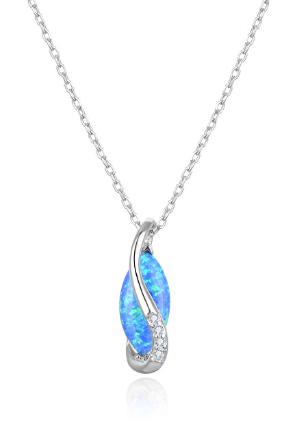 Beneto Stříbrný náhrdelník se syntetickým opálem AGS1324/47