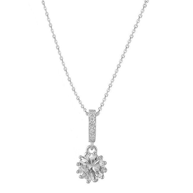Beneto Stříbrný náhrdelník se zirkony AGS1142/47 (řetízek, přívěsek)