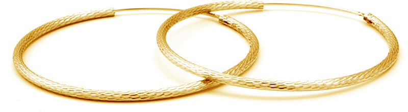Beneto Luxusní pozlacené náušnice kruhy ze stříbra AGUC1240/N-GOLD