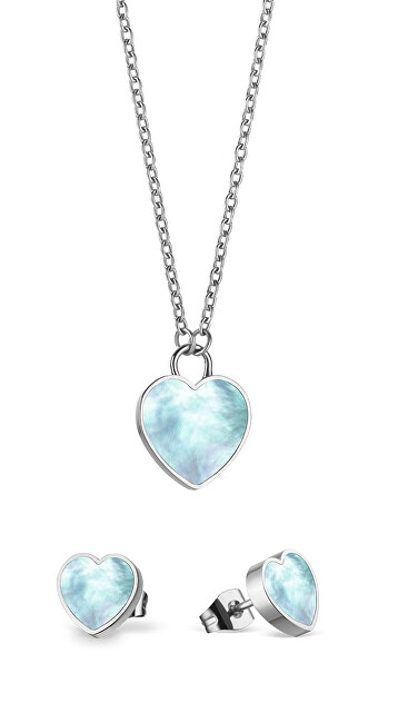 Bering Sada ocelových šperků Arctic Symphony 431-715-Silver (náušnice, náhrdelník)