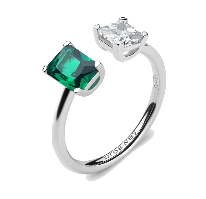 Brosway Elegantní otevřený prsten Fancy Life Green FLG09