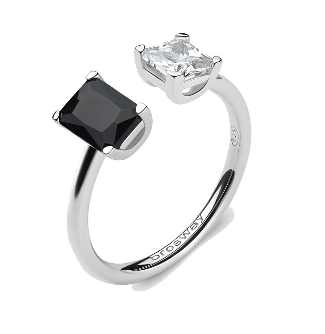 Brosway Elegantní otevřený prsten Fancy Mystery Black FMB10