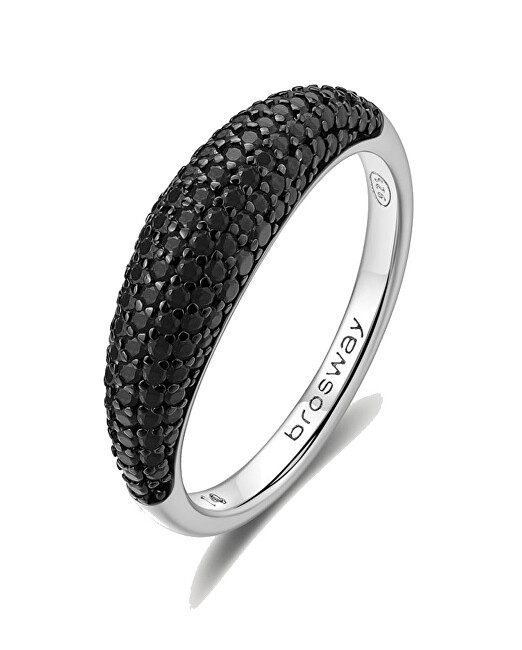 Brosway Originální stříbrný prsten Mystery Black Fancy FMB125