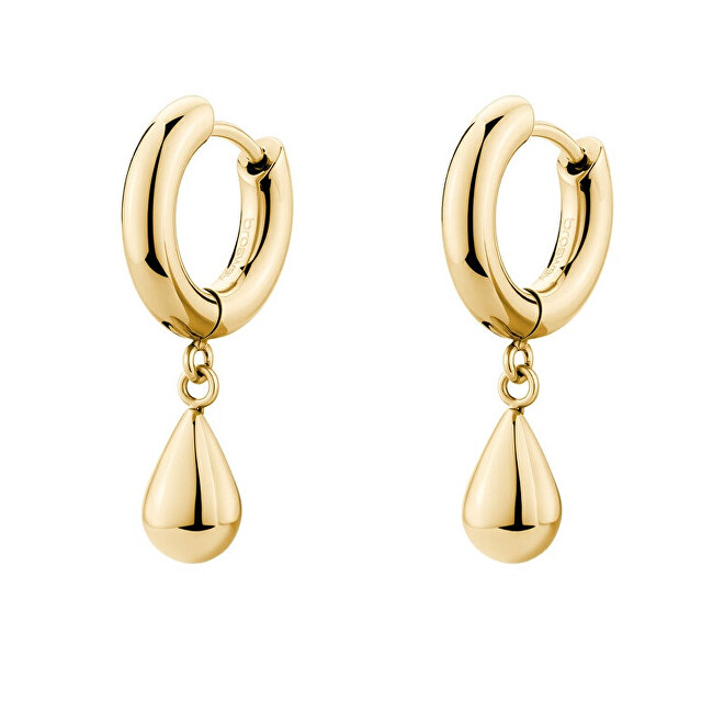 Brosway Pozlacené kruhové náušnice s přívěsky Tear Drop Perfect BPC45