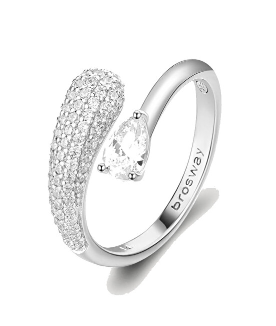 Brosway Stříbrný otevřený prsten Infinite White Fancy FIW129
