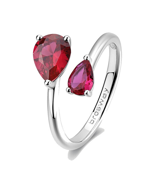 Brosway Stříbrný otevřený prsten Passion Ruby Fancy FPR115