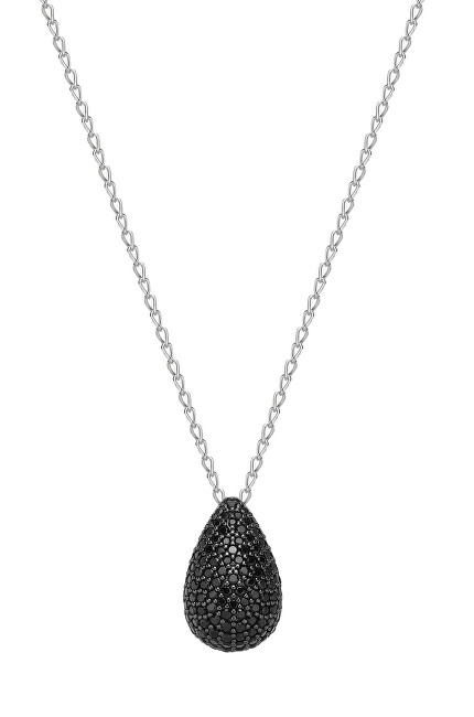 Brosway Stříbrný náhrdelník se zirkony Tear Drop Mystery Black Fancy FMB121