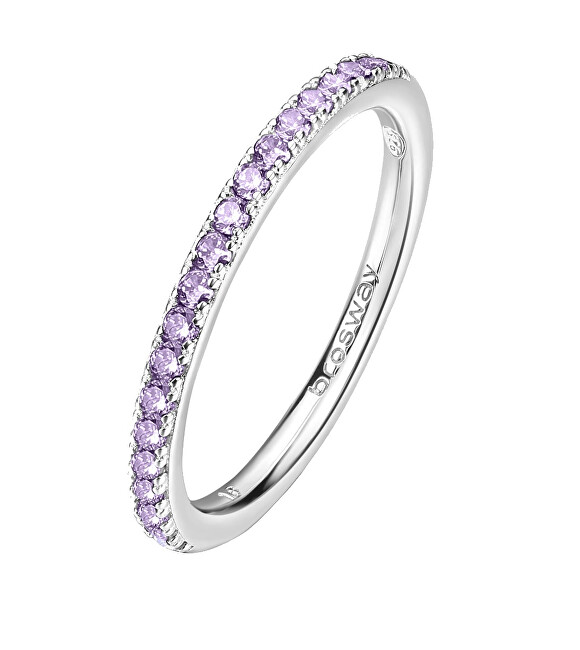 Brosway Třpytivý stříbrný prsten Fancy Magic Purple FMP70