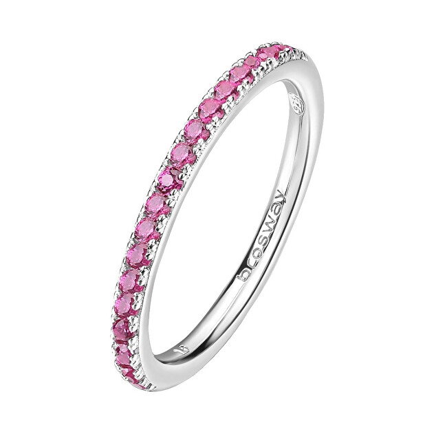 Brosway Třpytivý stříbrný prsten Fancy Passion Ruby FPR69