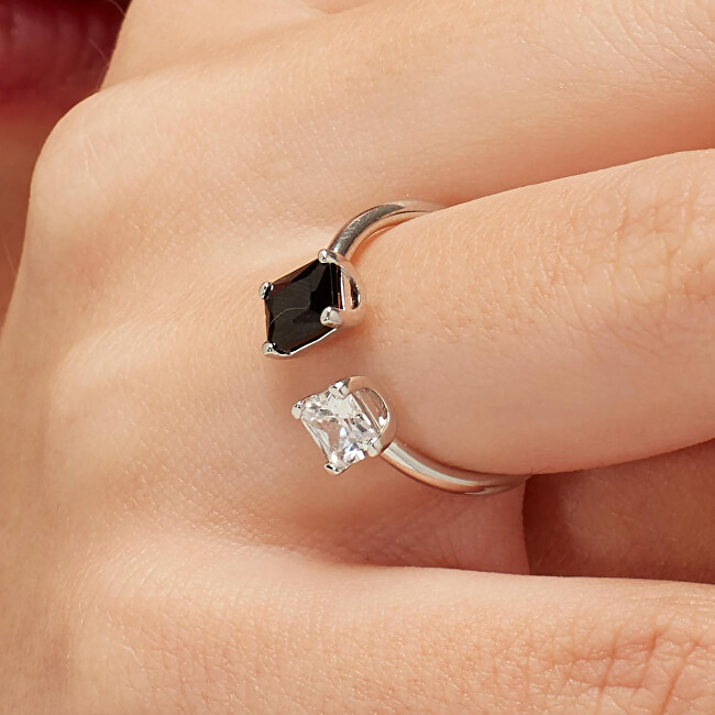 Brosway Elegantní otevřený prsten Fancy Mystery Black FMB10