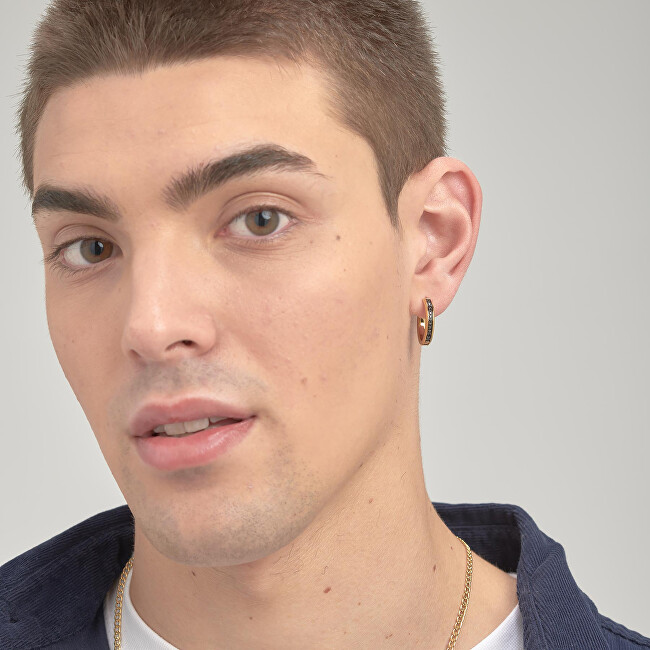Brosway Pozlacená single náušnice se zirkony Ink BIK121