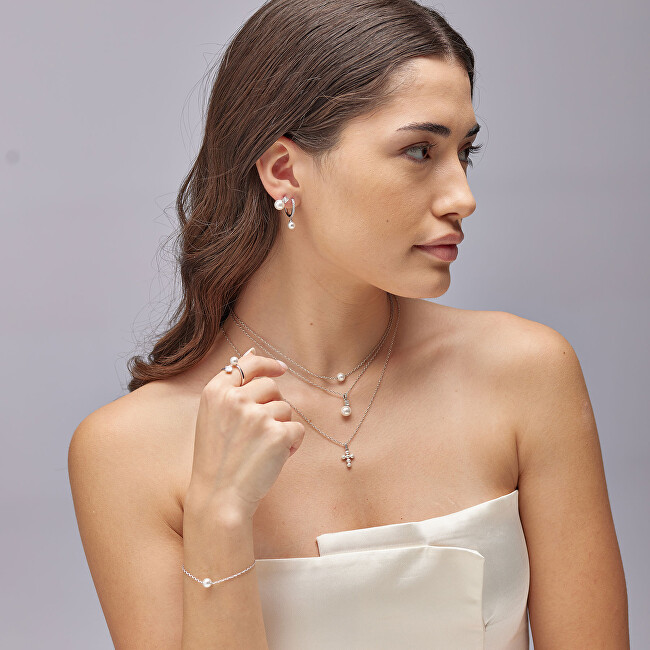 Brosway Půvabný stříbrný otevřený prsten Infinite White Fancy FIW147