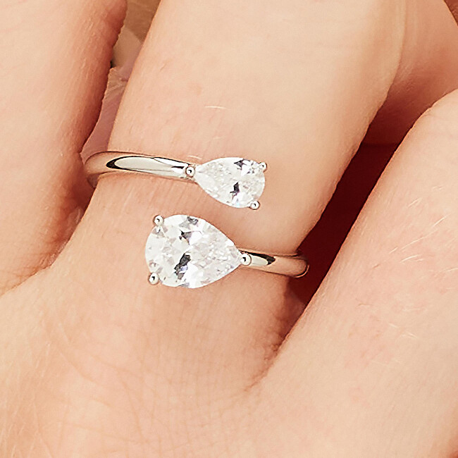 Brosway Stříbrný otevřený prsten Infinite White Fancy FIW118