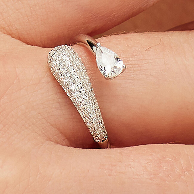 Brosway Stříbrný otevřený prsten Infinite White Fancy FIW129